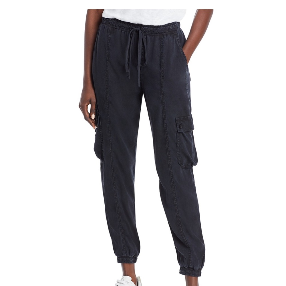 Black Bella Dahl cargo jogger track pants size xs